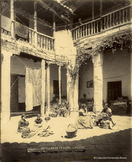 Toledo, Patio con mujeres y niños. Casiano Alguacil.