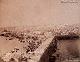 Argel (Argelia), la ciudad desde los muelles del puerto. Léon et Lévy
