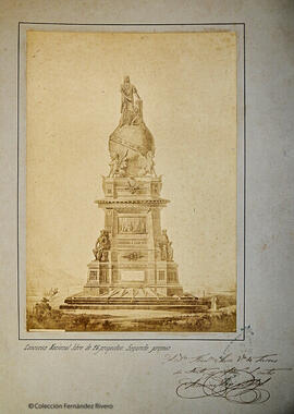 Barcelona, reproducción del proyecto para el monumento a Cristobal Colón, obra de Mauricio Augé, segundo premio del concurso. Fotógrafo desconocido.