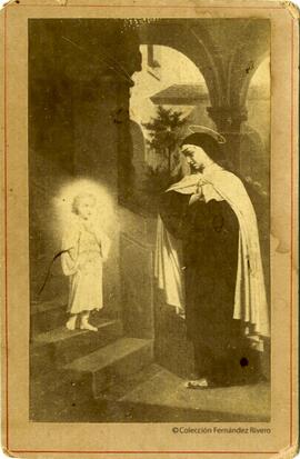 España, reproducción de una pintura representando a Santa Teresa de Jesús ante la aparición del Niño Jesús. Fotógrafo desconocido.