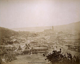 Málaga, vista de la ciudad y la Catedral desde el Calvario. L. Masson.