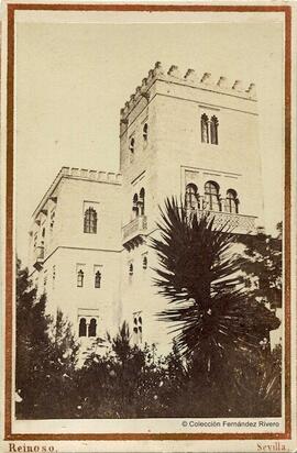 Castilleja de la Cuesta (Sevilla), Casa-Palacio de Hernán Cortés, fachada al jardín. Reinoso.