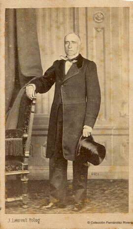 Madrid, retrato de personaje sin identificar con sombrero de copa. J. Laurent.