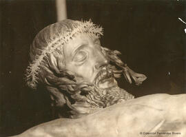 Malaga, rostro del Cristo de la Buena Muerte, de Pedro de Mena. Fotógrafo desconocido