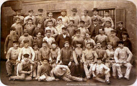 Málaga, grupo de trabajadores de La Constancia, altos hornos fundada por Manuel Agustín Heredia. J. David.