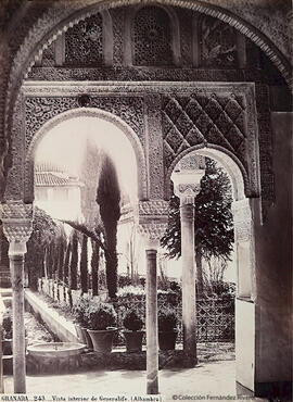 Granada, Generalife, arcadas y patio de la acequia. J. Laurent.