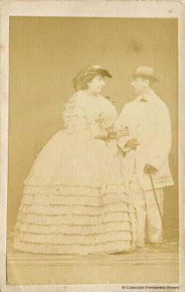 Madrid, retrato de los reyes de España Isabel II y Francisco de Asís. J. Laurent.