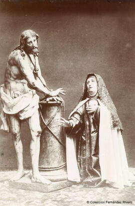 Imagen de Cristo atado a la columna con la Virgen María. Agustín López Garrido.