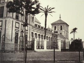 Sevilla, Palacio de San Telmo, torre suroeste y fachada al jardín. Louis de Clercq.