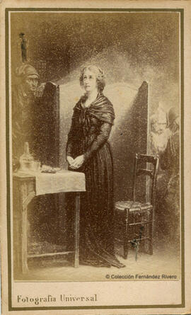 Francia, reproducción del óleo de autor desconocido: Maria Antonieta en prisión, de autor desconocido. Rovira y Durán.