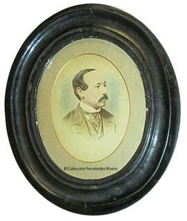 San Sebastián, retrato en busto de un hombre con bigote. F. Galán.