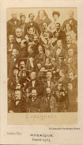 París, montaje con 34 retratos de personajes españoles de la segunda mitad del siglo XIX. Diddéri.