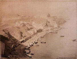 Mazalquivir (Argelia), el puerto y la ciudad con el fuerte construido por los españoles. Neurdein