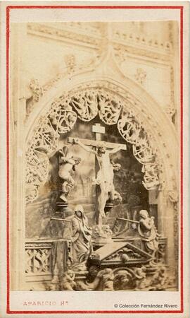 Burgos, Catedral, Capilla de los Condestables, detalle del retablo de Gil de Siloé. Aparicio Hermanos.