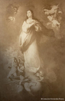 Óleo de Murillo titulado "La Concepción de la Virgen" La niña, del Museo de Bellas Artes de Sevilla. J. Laurent.