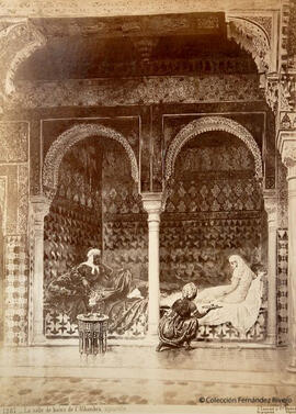 Reproducción de una acuarela de autor desconocido. "La salle de bains de L'Alhambra". J. Laurent y Cia.