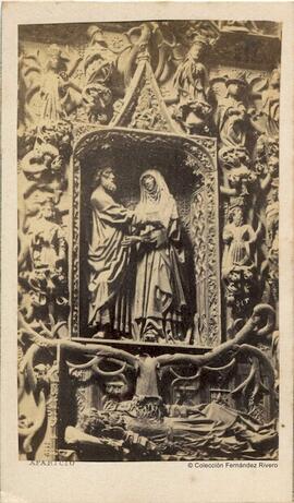 Burgos, Catedral, Retablo de Santa Ana (detalle), obra de Gil de Siloé, en la Capilla de los Condestables. Aparicio.