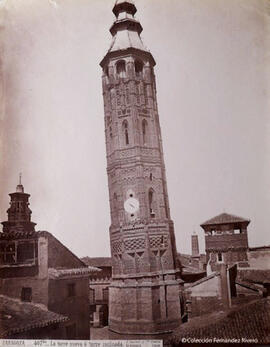 Zaragoza, la Torre Nueva o Torre Inclinada. J. Laurent y Cia.
