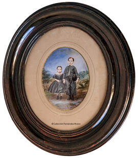 Cienfuegos (Cuba), retrato de una niña y un niño dados de la mano. Cotera y Carrillo.