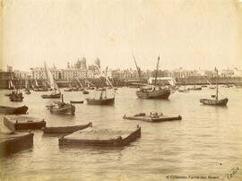 Cádiz, panorama desde el Puerto. Léon et Lévy.