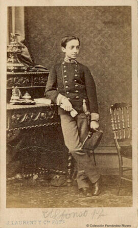 Madrid, retrato de Alfonso XII joven. J. Laurent.
