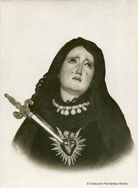 Málaga, busto de la Virgen de los Dolores de la Cofrafía de Servitas. Fotógrafo desconocido.