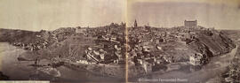 Toledo, panorámica sur desde el Mirador del Valle en dos trozos. J. Laurent y Cia. Madrid.