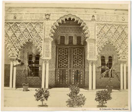 Sevilla, Alcázar, Patio de las Doncellas, puerta de la Alcoba Real o Dormitorio de los Reyes Moros. Francisco Leygonier.
