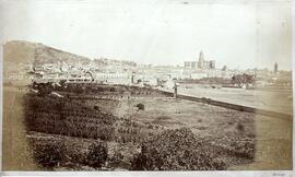 Málaga, panorámica de la ciudad desde el noroeste. Clifford.