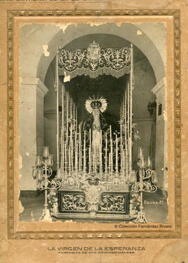 Málaga, trono procesional en la Iglesia de Santo Domingo, la Virgen de la Esperanza , M. Osuna
