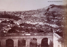 Granada, el barrio del Sacromonte y el valle de Valparaíso con la Abadía del Sacromonte. Fotógrafo desconocido