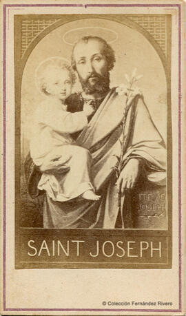 España, reproducción de una pintura: San José y el niño Jesús. Fotógrafo desconocido.