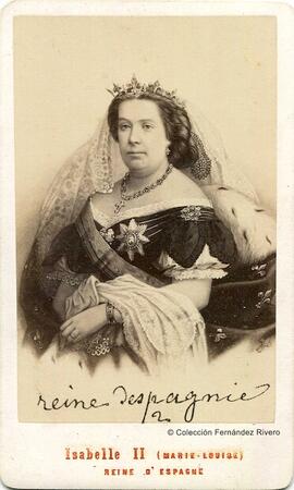 París, retrato de Isabel II reina de España. E. Neurdein.