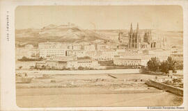 Burgos, vista de la ciudad y la catedral. J. Laurent.