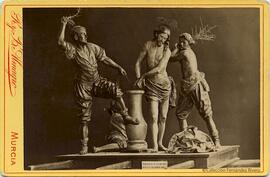 Murcia, escena escultórica de "Los Azotes", obra de Francisco Salzillo. R. y B. Almagro.