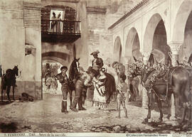 Óleo de Bernardo Ferrándiz titulado "Antes de la Corrida". J. Laurent y Cia.