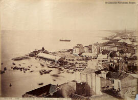 Málaga, vista general del muelle desde el castillo de Gibralfaro. J. Laurent Madrid.