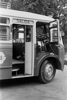 Autobuses urbanos montados en la factoría Taillefer. Parque de Málaga. Agosto de 1952. España