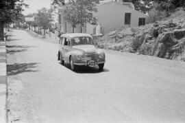 1ª Vuelta Automovilística a Andalucía. 2ª Etapa, Málaga-Granada, subida Cuesta de la Reina, Montes de Málaga. Septiembre de 1954. Málaga, España
