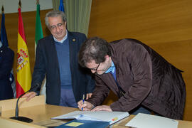 Toma de Posesión de Francisco Javier Ruiz Cantón como nuevo catedrático del Departamento de Biología Molecular y Bioquímica de la Universidad de Málaga. Edificio del Rectorado. Febrero de 2018