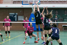 Partido femenino Universidad de Málaga - Universidad de A Coruña. Campeonato de España Universitario de Voleibol. Complejo Polideportivo Universitario. Abril de 2018