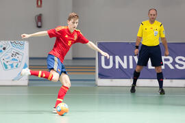 Partido España contra Portugal. 14º Campeonato del Mundo Universitario de Fútbol Sala 2014 (FUTSAL). Antequera. Julio de 2014