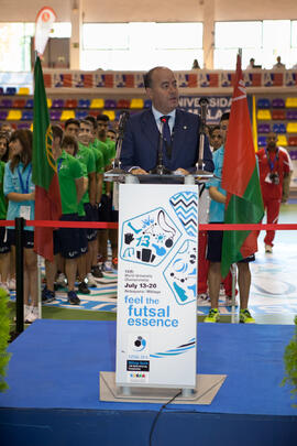 Manuel Jesús Barón. Inauguración del 14º Campeonato del Mundo Universitario de Fútbol Sala 2014 (...