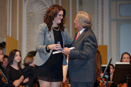 Miguel Ángel Santos Guerra recibe la medalla del Ateneo. Teatro María Cristina. Abril 2015