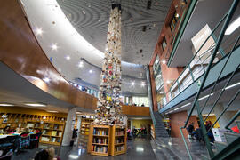 Biblioteca General con la instalación "Biblioteca de Babel XIII", de José Ignacio Díaz ...