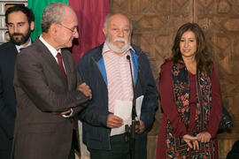 Intervención de Eduardo Martín Toval en la inauguración de la placa conmemorativa de la Casa Natal de Eugenio Chicano. Málaga. Octubre de 2017