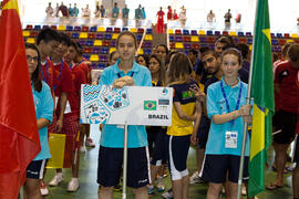 Equipo de Brasil. Inauguración del 14º Campeonato del Mundo Universitario de Fútbol Sala 2014 (FU...