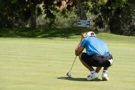 Jugada en el Campeonato Europeo de Golf Universitario. Antequera. Junio de 2019