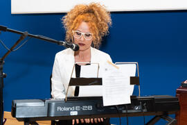 Actuación del grupo musical "Boleros Imperfectos". Graduación del curso del Aula de Mayores de la Universidad de Málaga. Paraninfo. Junio de 2019