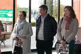 Isabel Jiménez, Juan Teodomiro López y Raquel Barco. Presentación de la instalación "Bibliot...